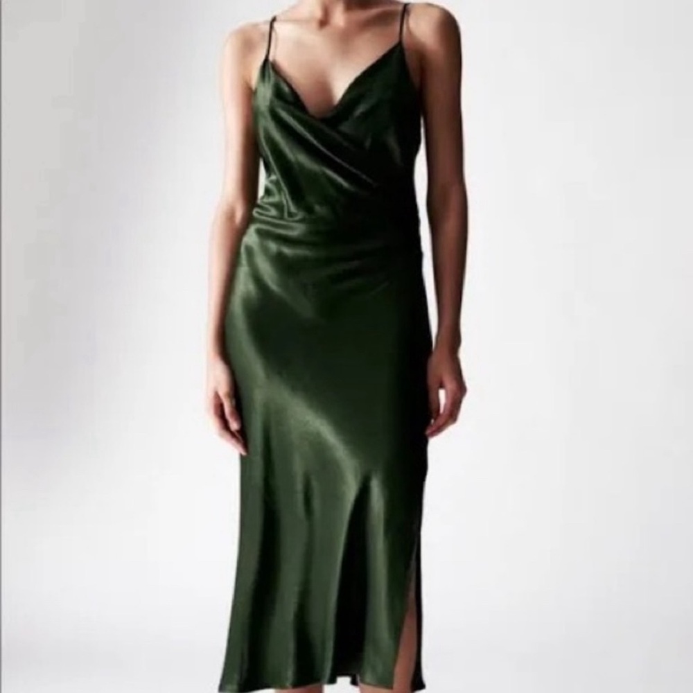 Zara Forest Green Midi Dress